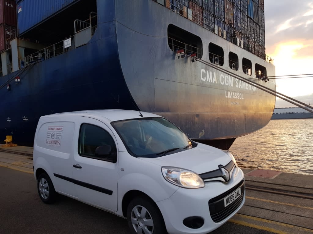 Tees Valley Couriers parked at the docks